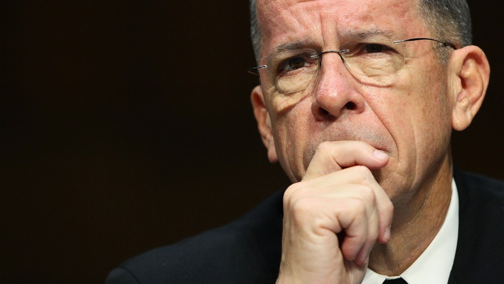 Image: U.S.  Chairman of the Joint Chiefs of Staff Adm. Michael Mullen testifies before the Senate Armed Services Committee Sept. 22, 2011 in Washington