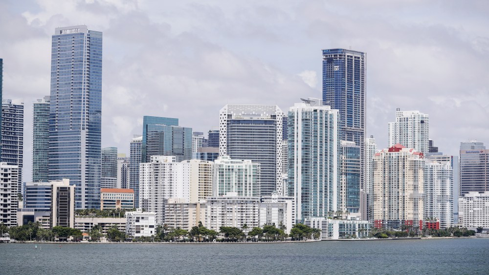 Image: The downtown Miami skyline and Biscayne Bay