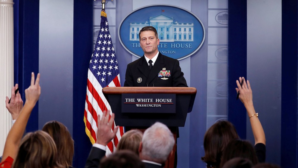 Image: White House, Presidential physician Ronny Jackson answers question about U.S. President Donald Trump's health after the president's annual physical at the White House in Washington, DC, U.S.