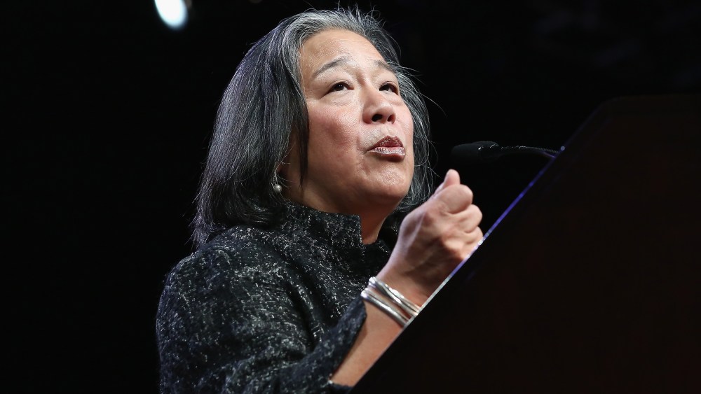 Image: Tina Tchen speaks during the 30th Anniversary Celebrating Women Breakfast
