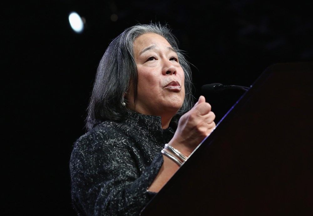 Image: Tina Tchen speaks during the 30th Anniversary Celebrating Women Breakfast