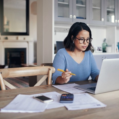 Image: Woman working on laptop