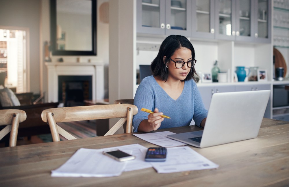 Image: Woman working on laptop