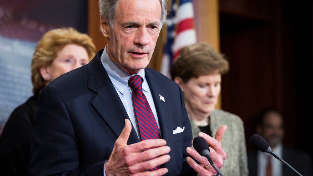Image: Senator Carper (D-DE) speaks after vote on legislation for funding the Department of Homeland Security
