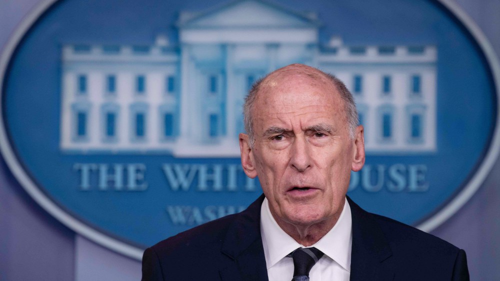 Image: U.S. Director of National Intelligence Dan Coats speaks during a press briefing at the White Hous