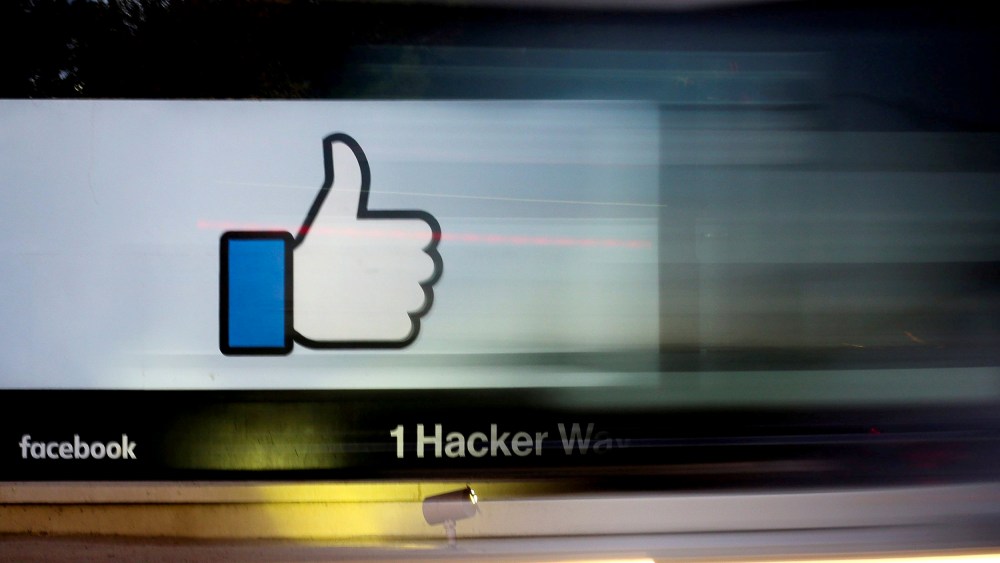 The entrance to Facebook's headquarters in Menlo Park, Calif.