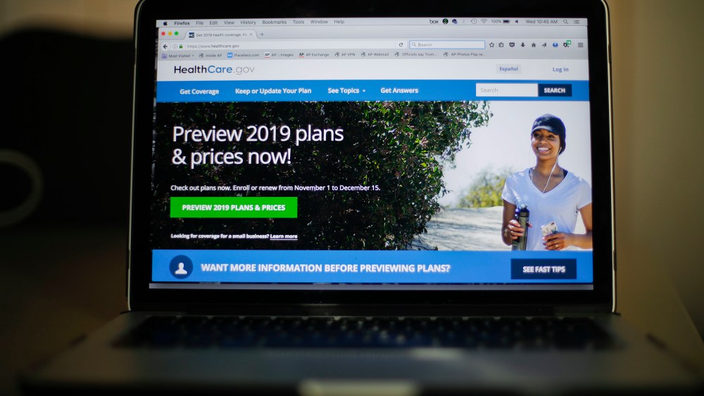 Image: The HealthCare.gov website in Washington on Oct. 31, 2018.