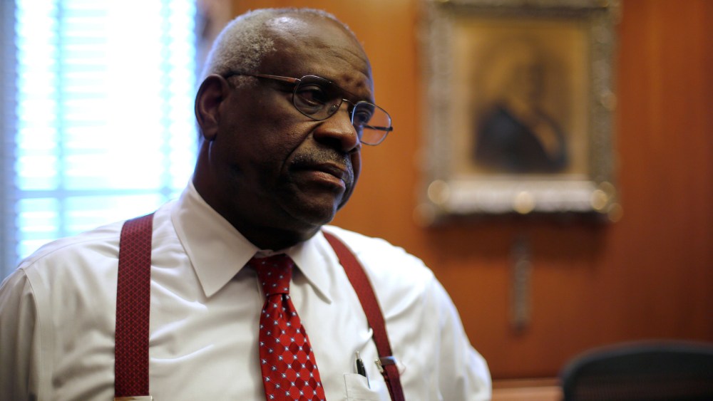 Image: U.S. Supreme Court Justice Thomas is seen in his chambers at the U.S. Supreme Court building in Washington