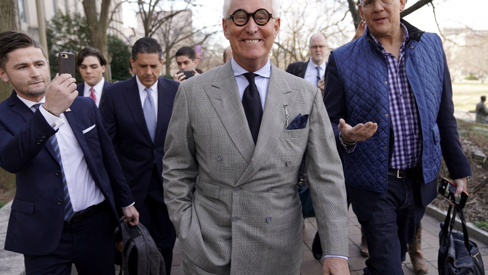 Image: Roger Stone, a former adviser to President Donald Trump, leaves court after a status hearing on March 14, 2019.