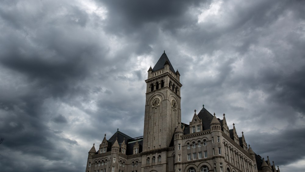 Image: A thunderstorm builds over the Trump International Hotel in Washington, D.C., on June 5, 2018.