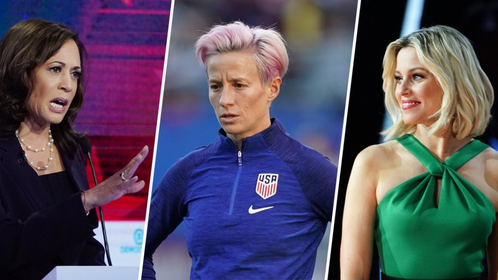 Sen. Kamala Harris, Megan Rapinoe and Elizabeth Banks.