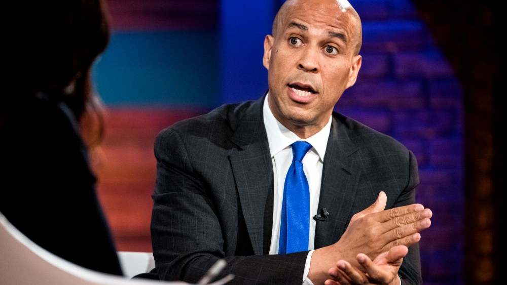 Image: Sen. Cory Booker, D-NJ, speaks at the Black Economic Alliance Forum in Charleston on June 15, 2019.