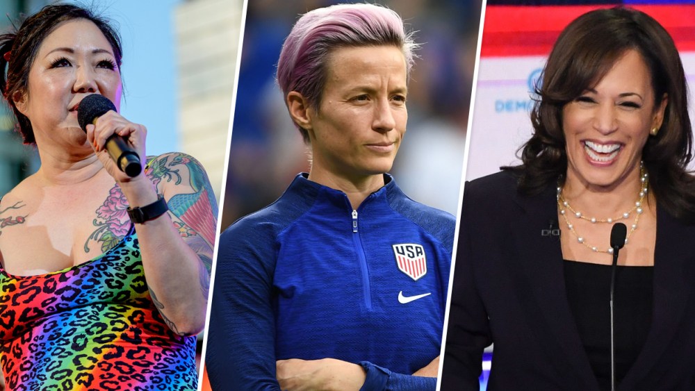 Image: Margaret Cho, Megan Rapinoe, Kamala Harris