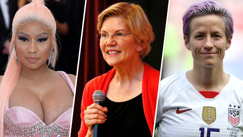 Image: Nicki Minaj Elizabeth Warren Megan Rapinoe