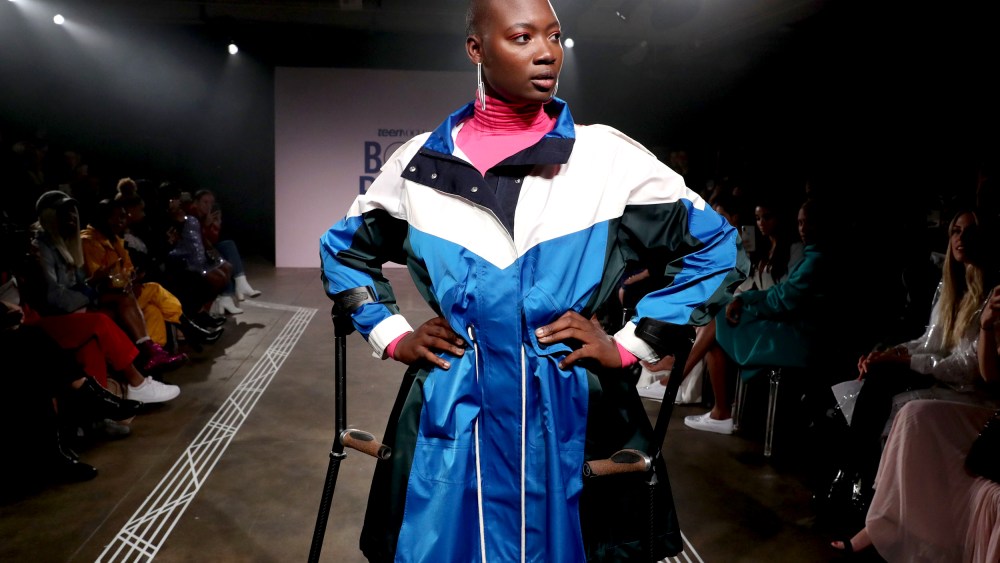 Image: Mama Cax walks the runway during Teen Vogue's Body Party in New York on Sept. 11, 2018.