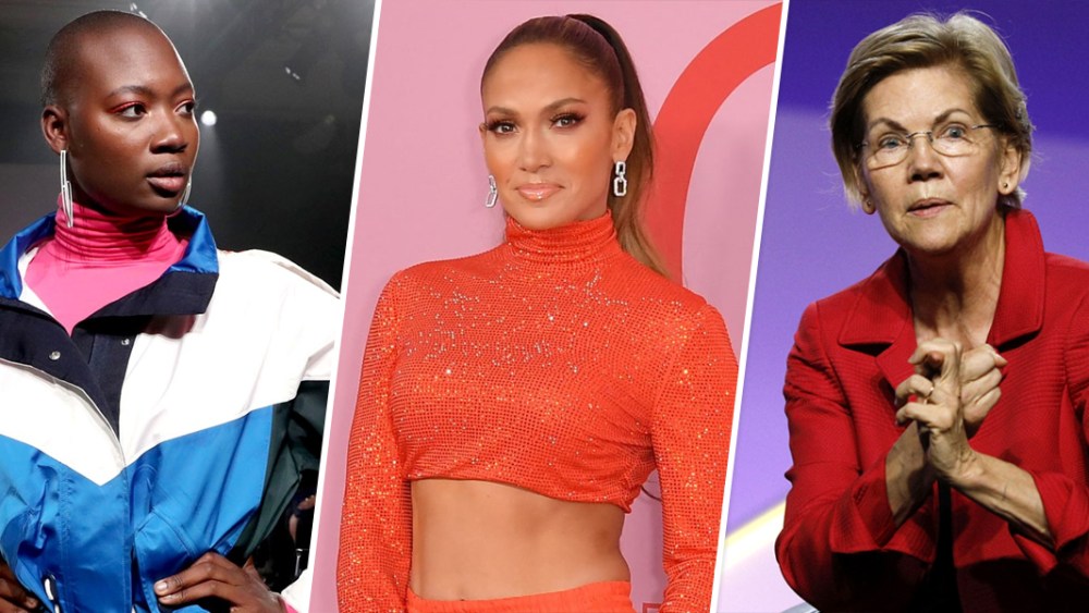 Mama Cax, Jennifer Lopez and Sen. Elizabeth Warren (D-MA).