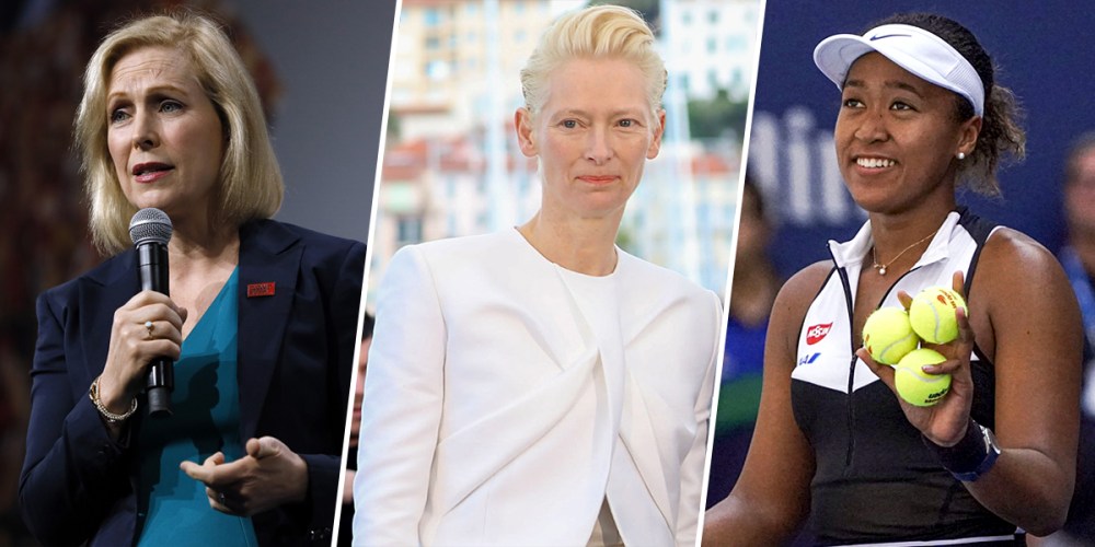 Kirsten Gillibrand, Naomi Osaka and Tilda Swinton.