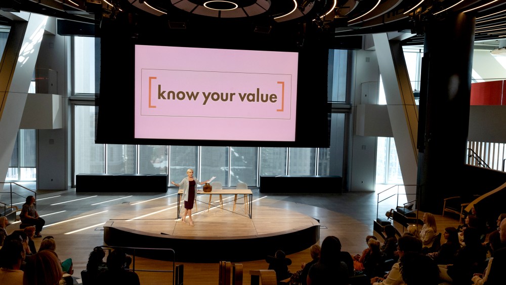 Image: Mika Brzezinski participates in the Independence Blue Cross-Know Your Value employee engagement program on Friday, Sept. 20.