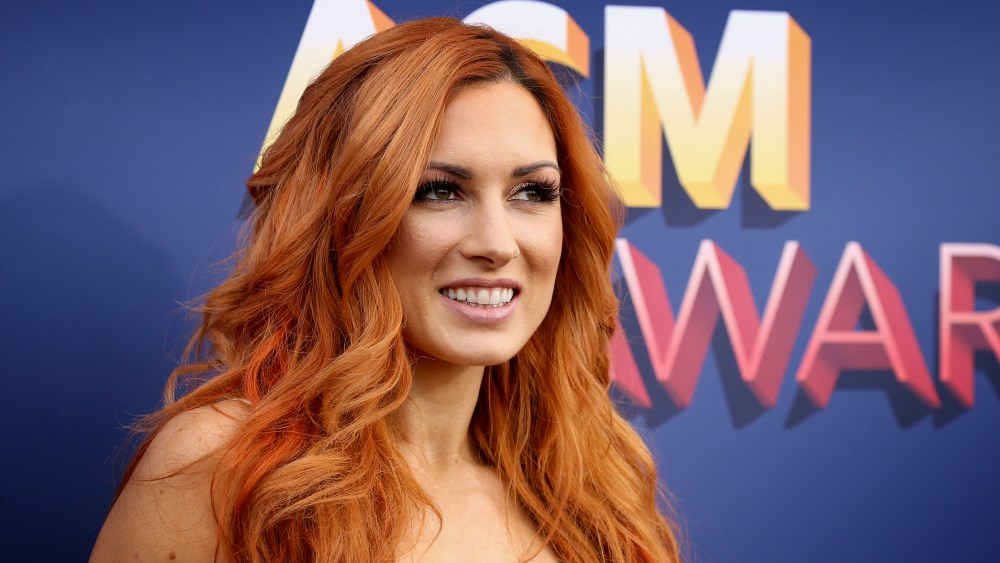 Image: Becky Lynch arrives at the Academy of Country Music Awards in Las Vegas on April 15, 2018.