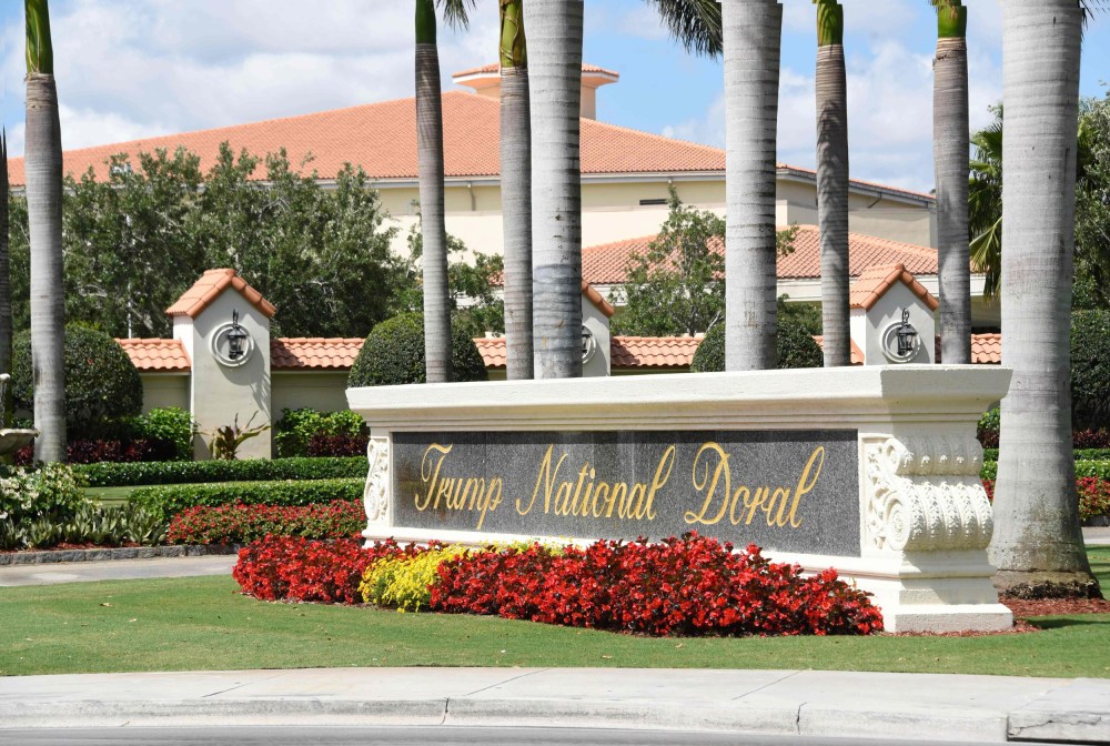 The entrance of Trump National Doral in Miami, Florida.