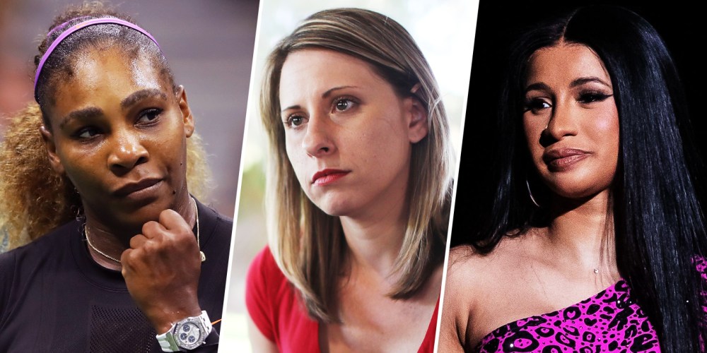 Image: Serena Williams, Katie Hill and Cardi B.