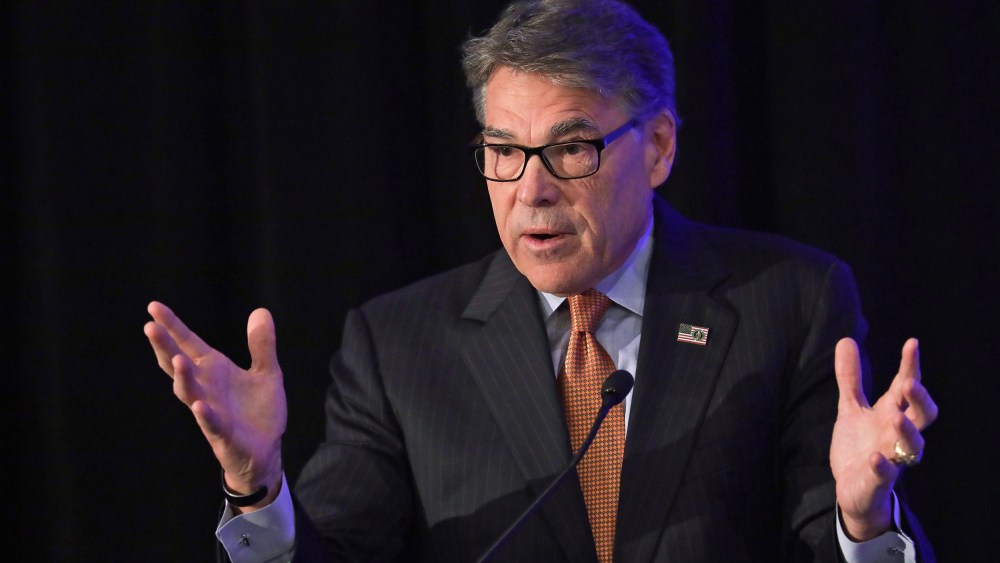 Secretary of Energy Rick Perry speaks on Nov. 5, 2019 in Washington.