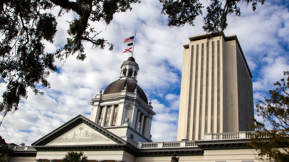 Image: old and new Florida state capitols