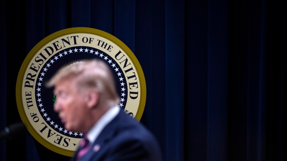 Image: President Donald Trump speaks at a White House summit on Dec. 12, 2019.