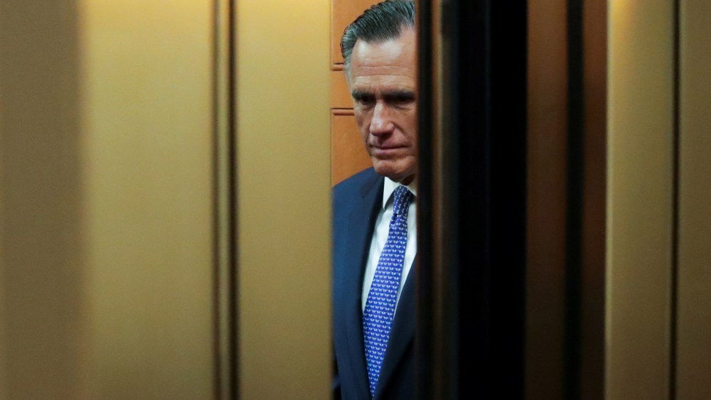 Image: Senator Mitt Romney (R-UT) arrives to cast a guilty vote during the final votes in the Senate impeachment trial of President Donald Trump on Capitol Hill
