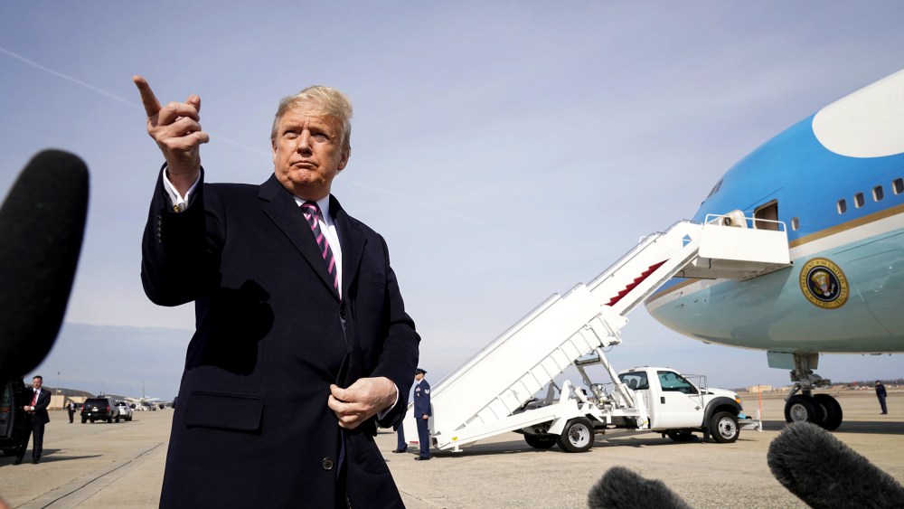 Image: U.S. President Trump departs Washington for travel to California from Joint Base Andrews, Maryland