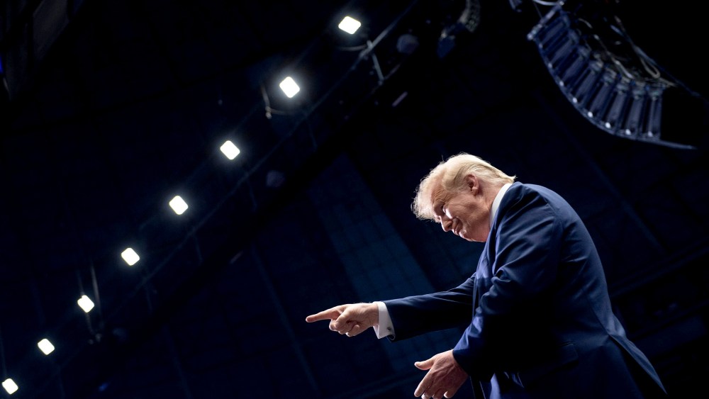Image: President Donald Trump arrives for a rally in Charlotte, N.C., on March 2, 2020.