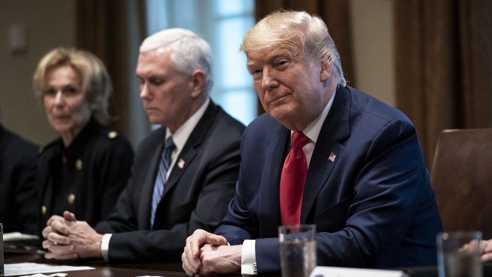 Image: President Donald Trump leads a meeting with the White House Coronavirus Task Force and pharmaceutical executives in Cabinet Room