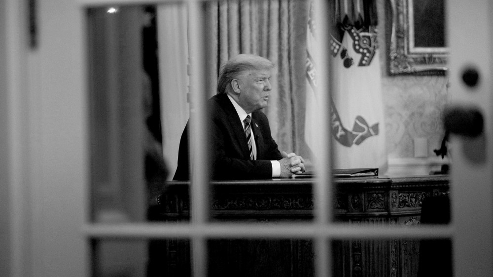 Image: President Donald Trump makes an address to the nation about the novel coronavirus, COVID-19, pandemic from the Oval Office of the White House