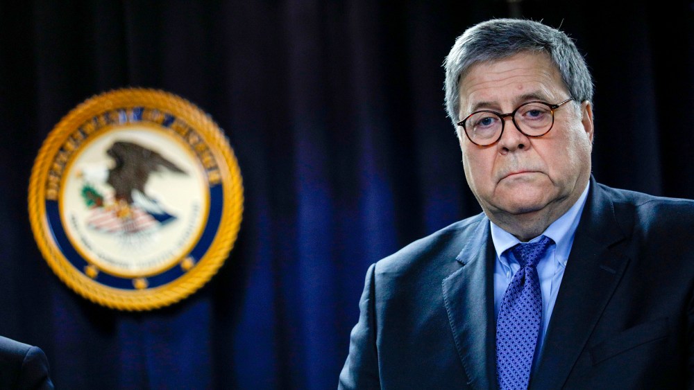 Image: Attorney General William Barr at a press conference in Detroit on Dec. 18, 2020.