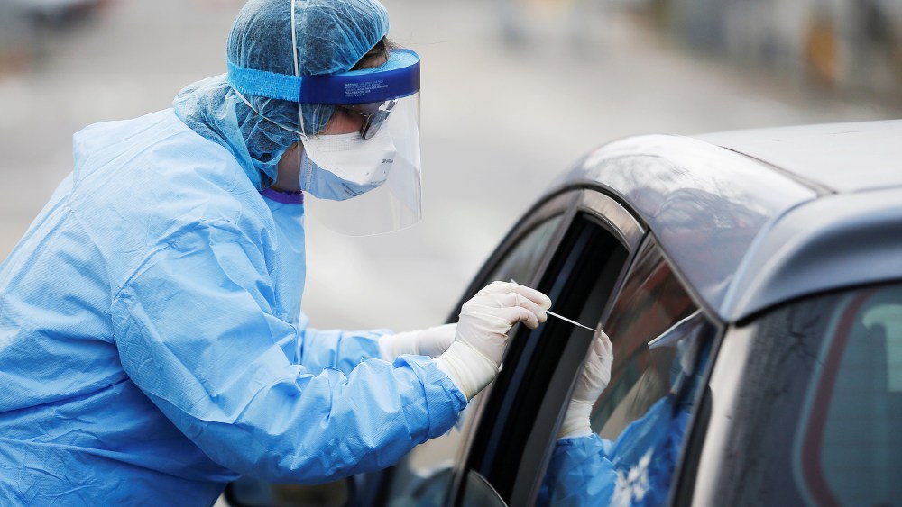 Image: A coronavirus testing site outside International Community Health Services during the coronavirus disease (COVID-19) outbreak in Seattle