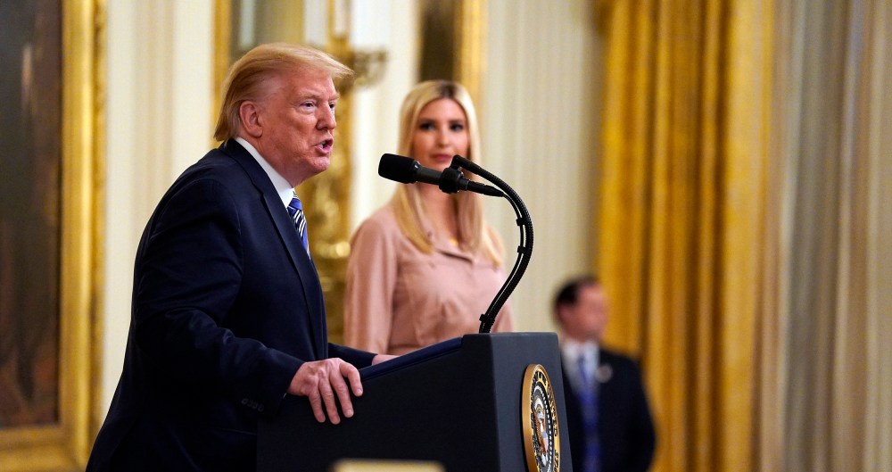 Image: President Donald Trump speaks during an event about the Paycheck Protection Program used to support small businesses during the coronavirus outbreak, in the East Room of the White House