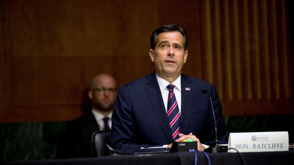 Image: FILE PHOTO: U.S. Rep. John Ratcliffe testifies before a Senate Intelligence Committee nomination hearing on Capitol Hill in Washington