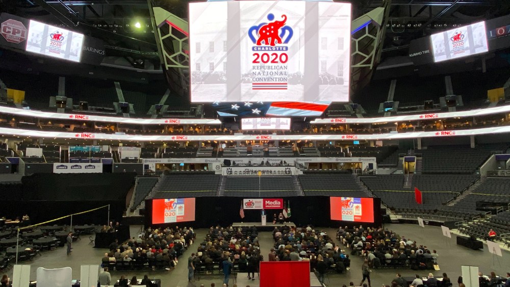 Image: The Republican National Committee holds a media walkthrough for the 2020 Republican National Convention that will be held from Aug. 24-27, 2020