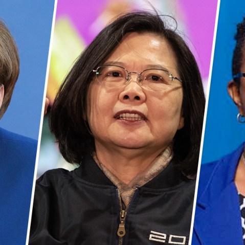 Image: Angela Merkel, Tsai Ing-wen and Silveria Jacobs