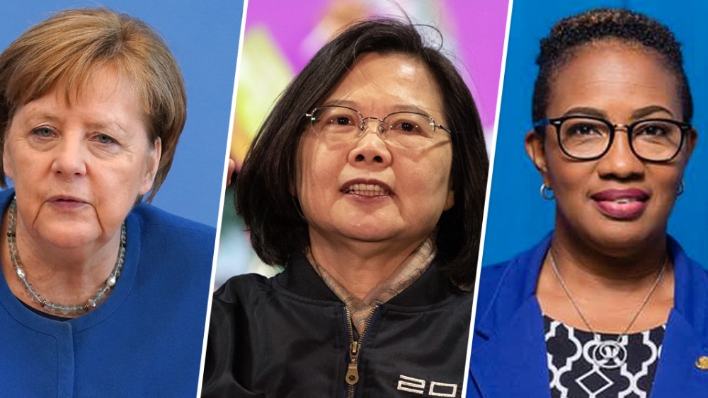 Image: Angela Merkel, Tsai Ing-wen and Silveria Jacobs