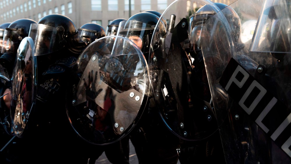 Image: Police riot gear shield