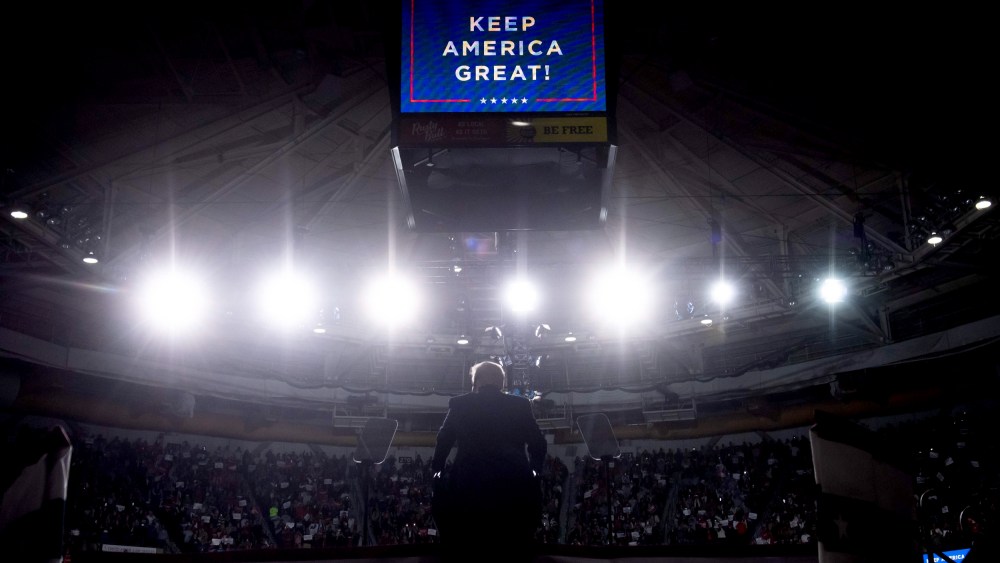 Image: President Donald Trump speaks at a rally in North Charleston, S.C., on Feb. 28, 2020.