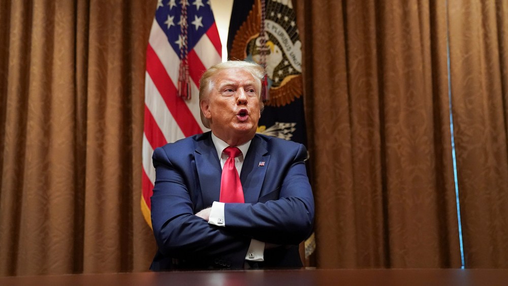 Image: President Donald Trump speaks during a meeting with conservative black supporters in the Cabinet Room at the White House