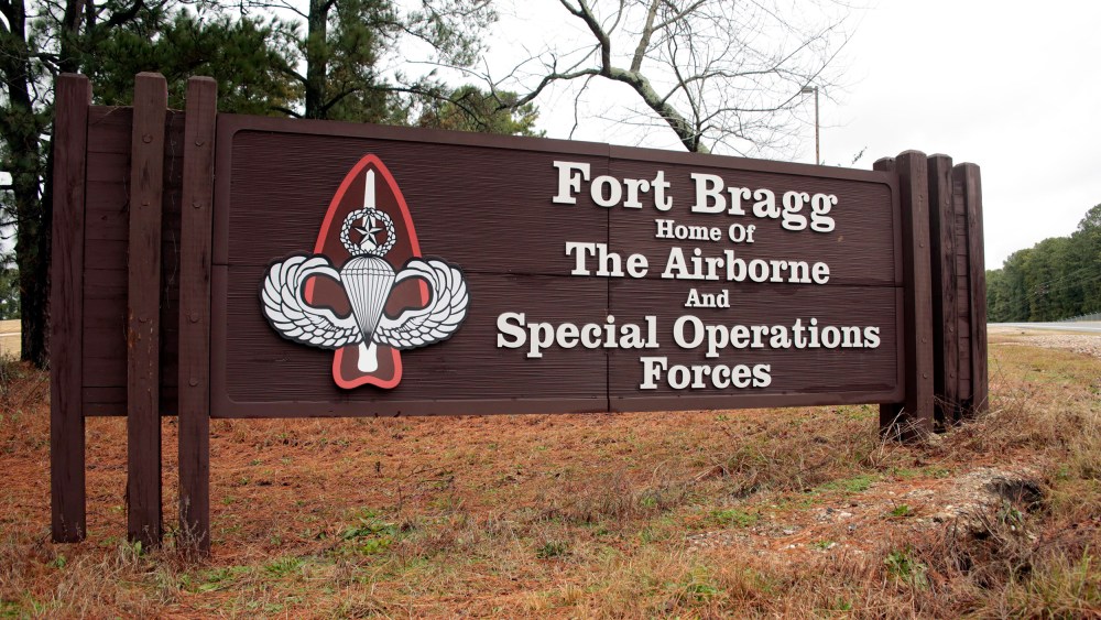 Image: The entrance to Fort Bragg, N.C.
