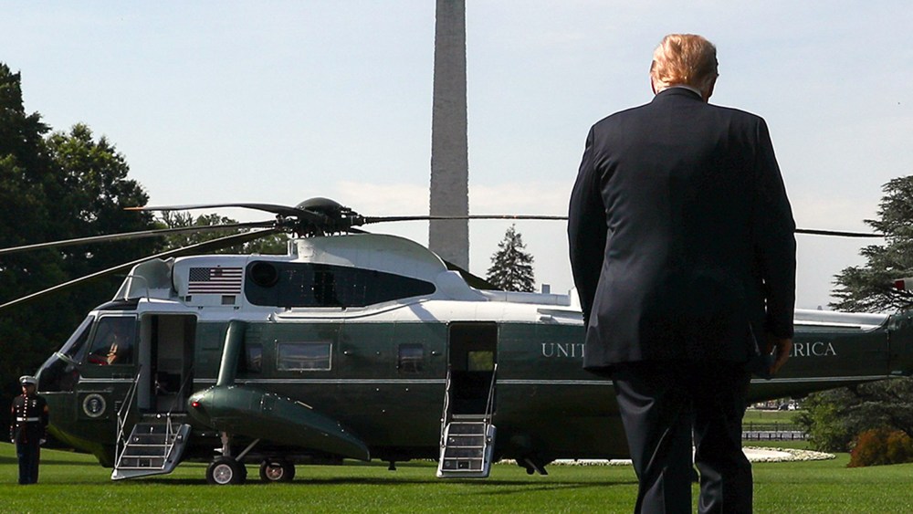Image: President Trump departs for a trip to Arizona at the White House in Washington