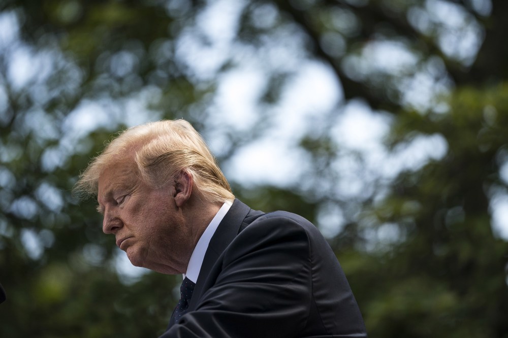 Image: President Donald Trump speaks during a news conference in the Rose Garden of the White House