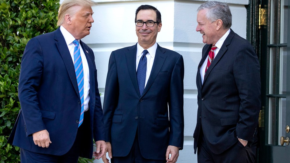 Image: Donald Trump, Steven Mnuchin, Mark Meadows
