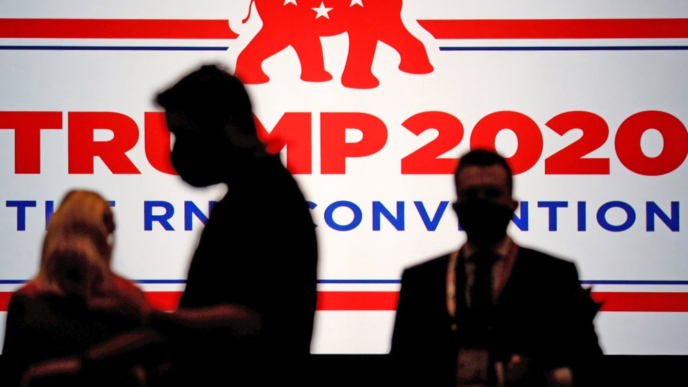 Image: The Charlotte Convention Center is set for delegates, in Charlotte