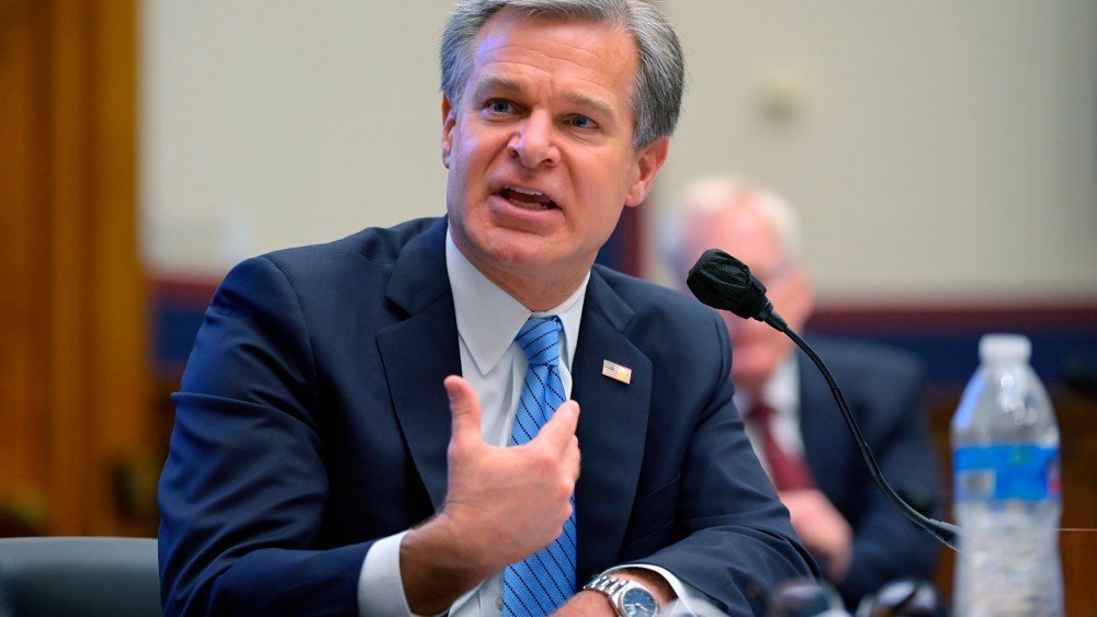 Image: Christopher Wray testifies on Capitol Hill