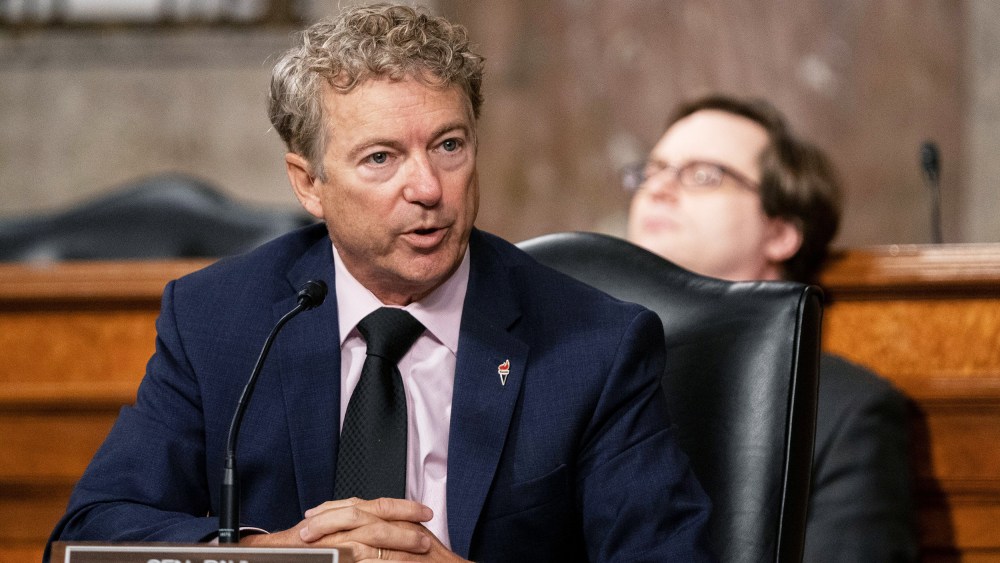 Image: Sen. Rand Paul. R-Ky., during a hearing at the Capitol